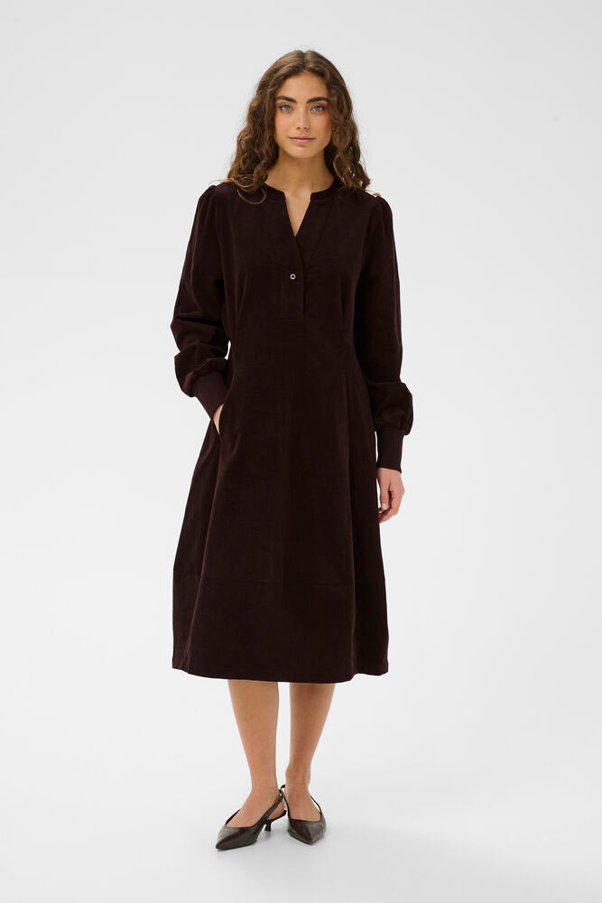 CUrhaena LS Dress-coffee bean