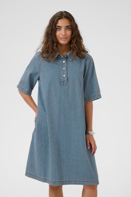 CUayna SS Dress-blue/white stripe
