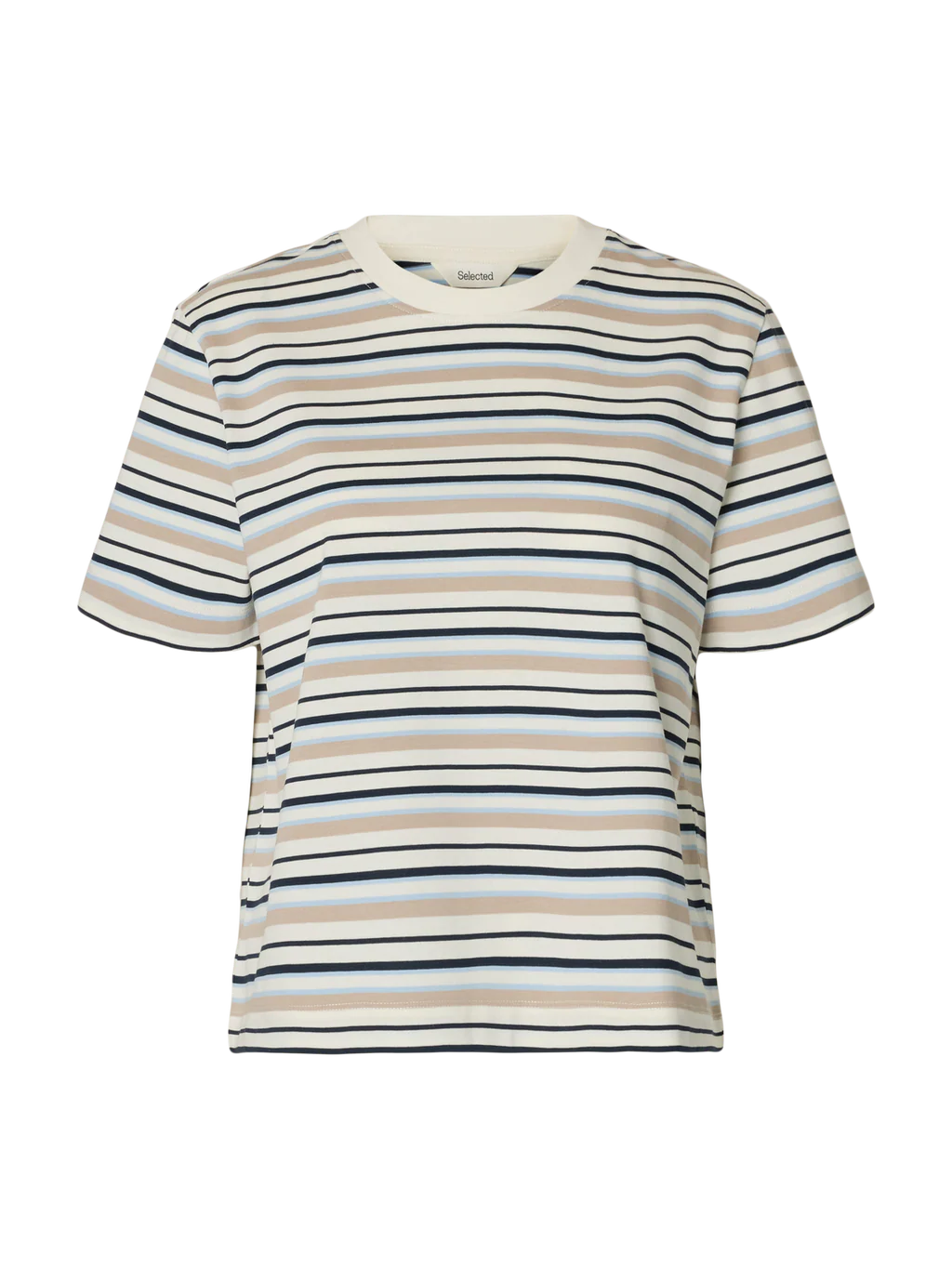 SLFEssential Ss Boxy Tee-stripe