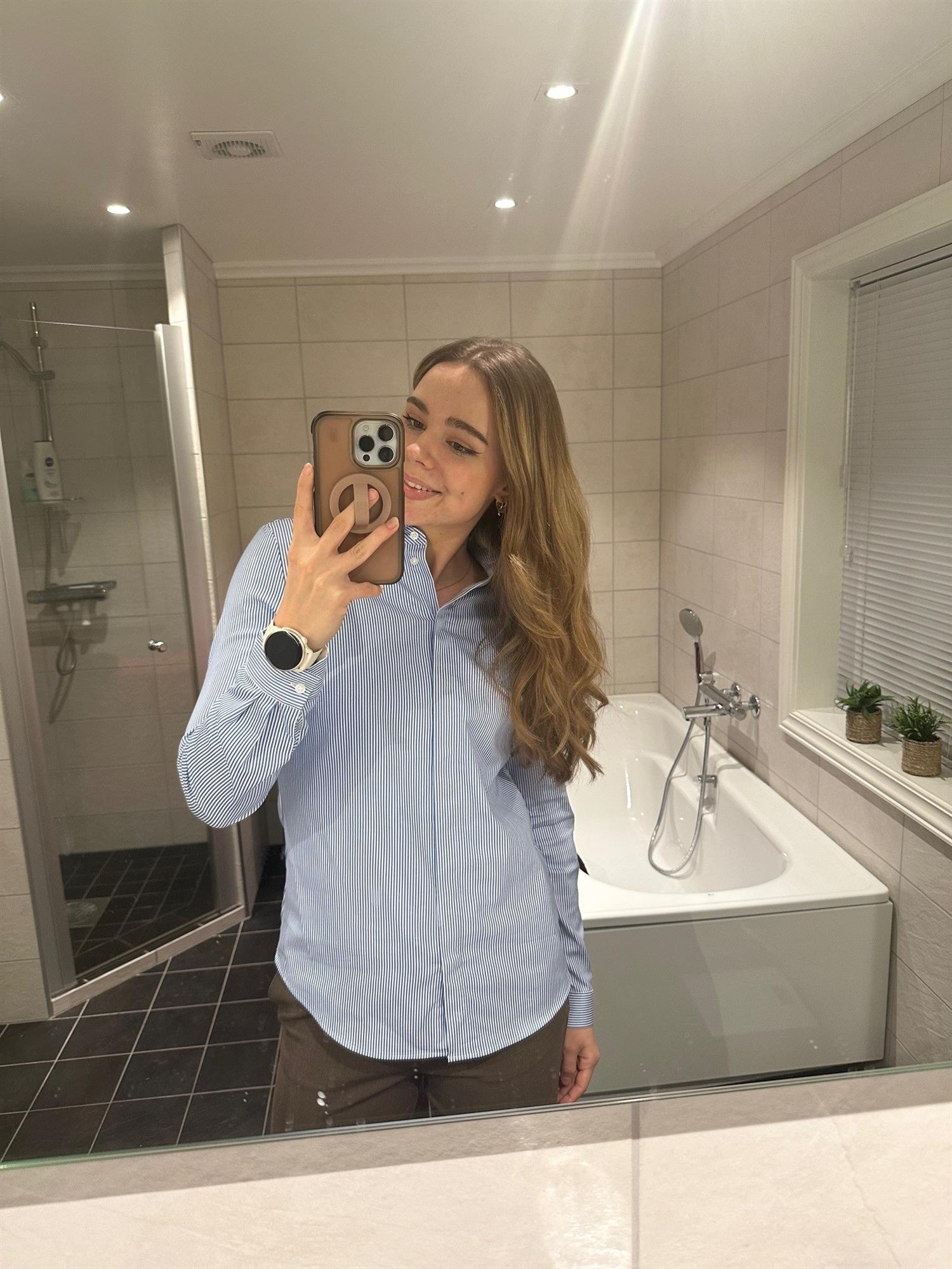 SLFRomie Ls striped fitted shirt