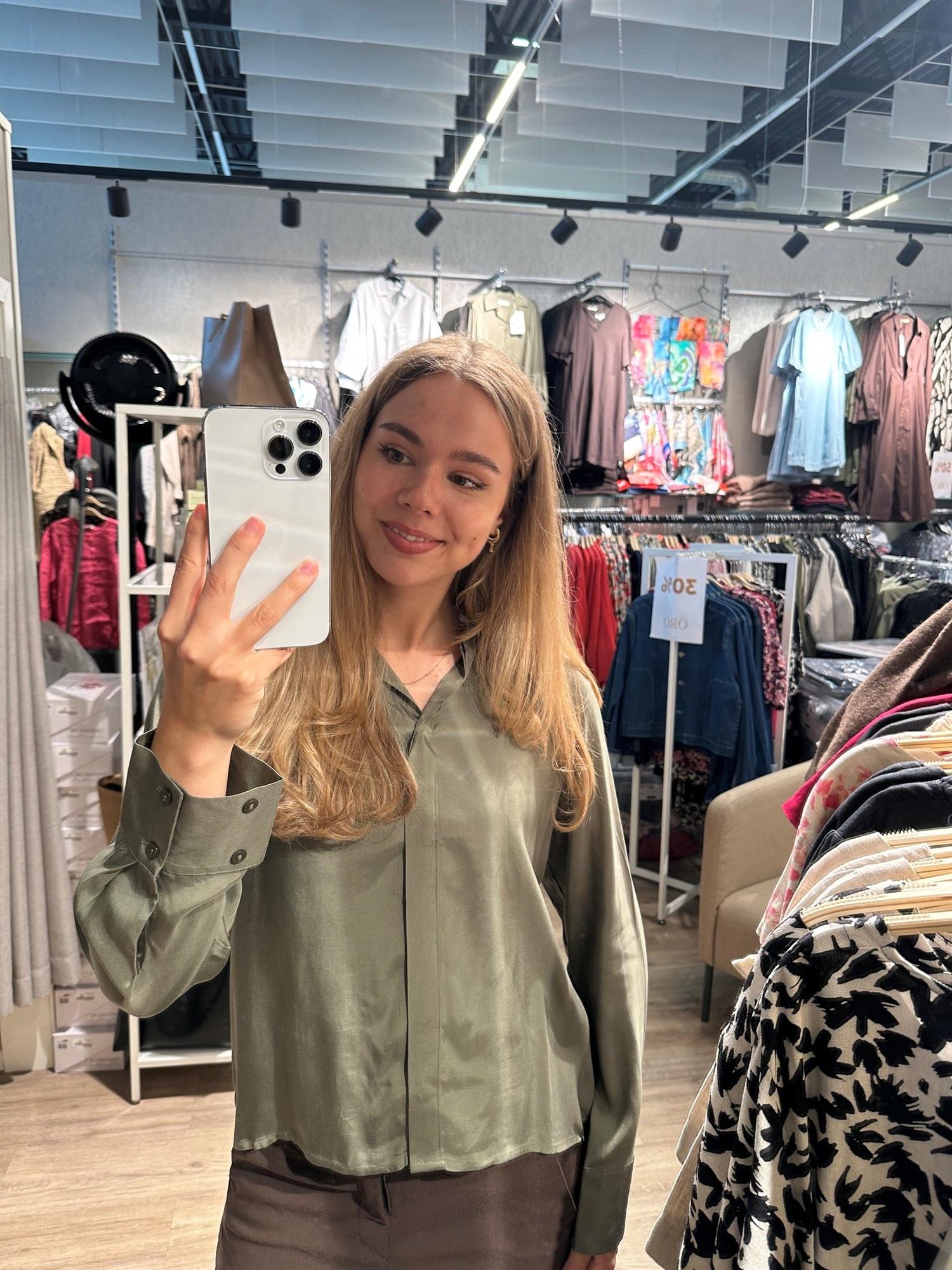 SLFJonna Reg Ls Open Collar Shirt