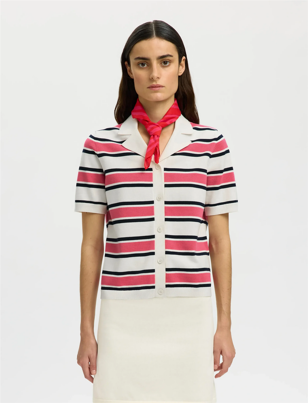 SLFAmour SS Knit Polo cardigan