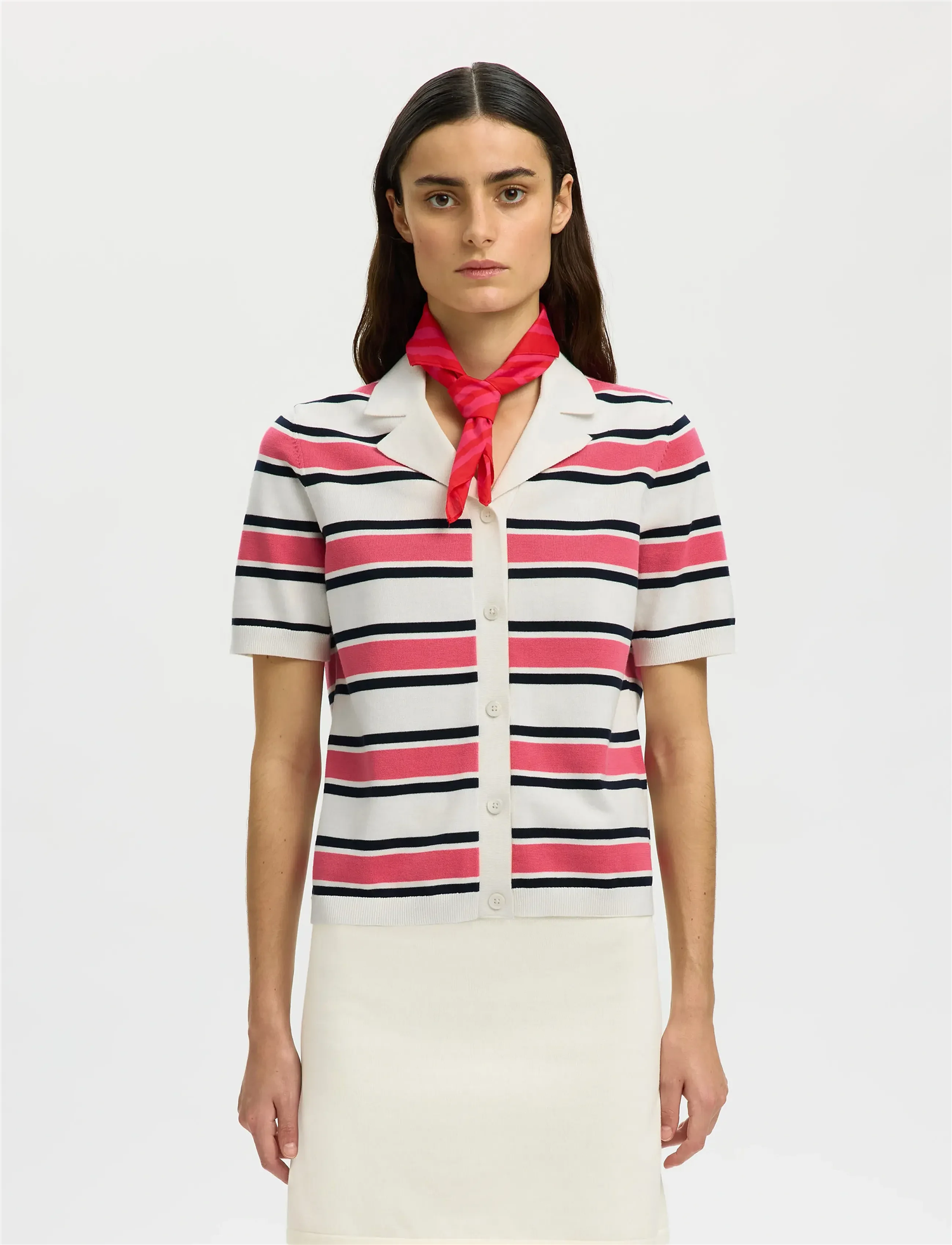 SLFAmour SS Knit Polo cardigan