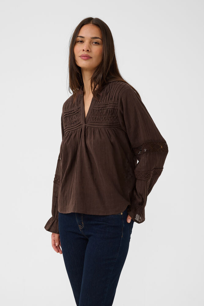 Cunela Blouse-coffee bean