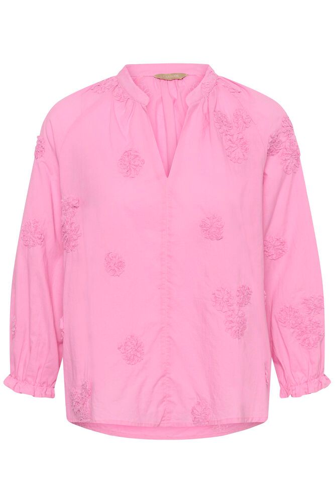 Deilig bomullsbluse i rosa, myk og deilig å ha på