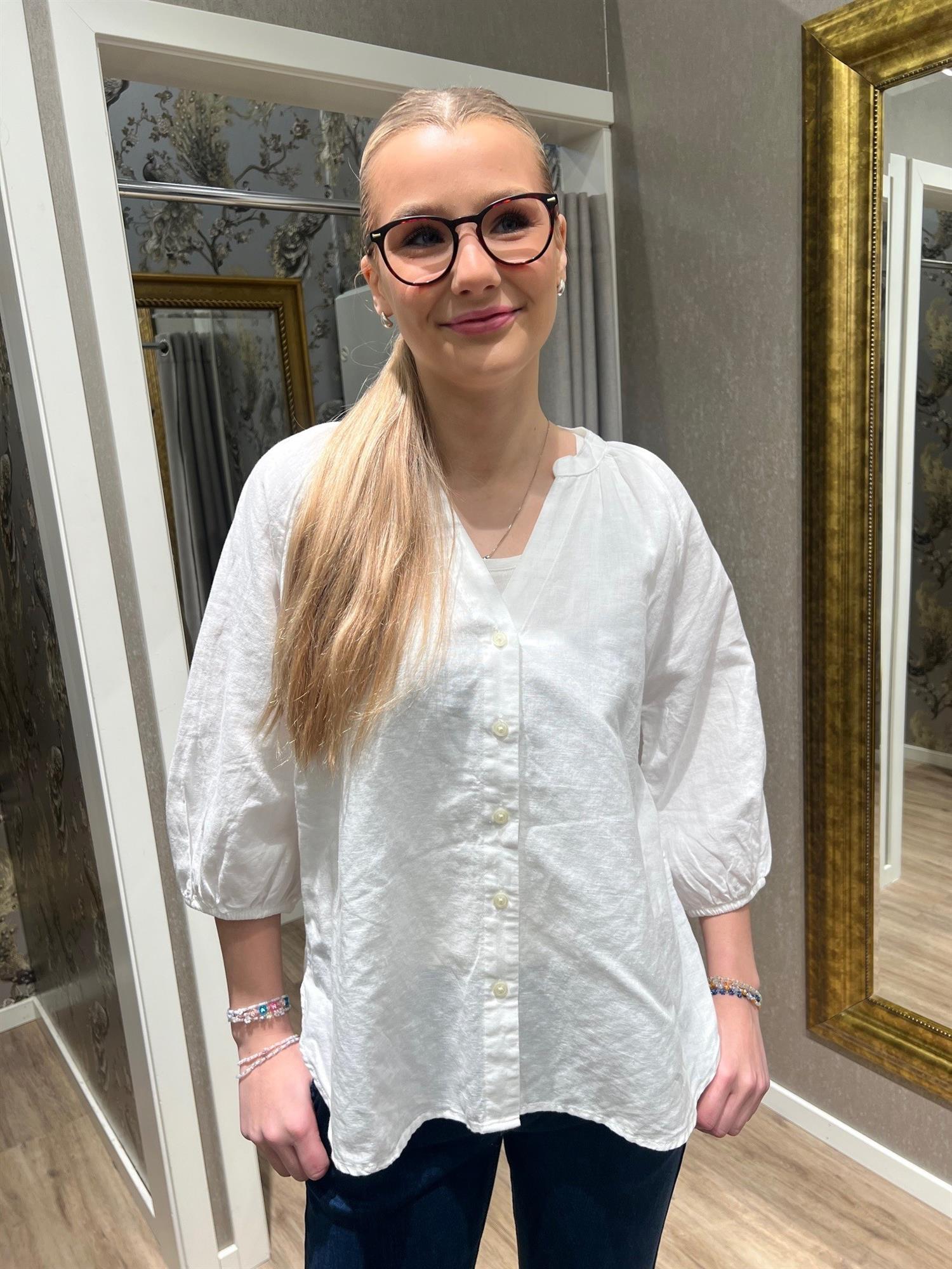 Cleo-Alberta Linen blend-white