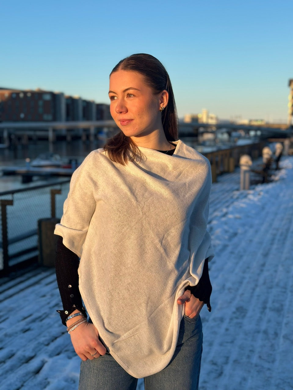Poncho-ull/kashmir-offwhite