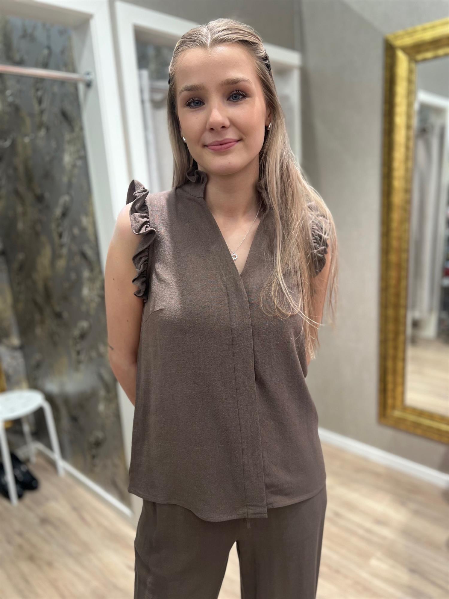 SLFViva SL Sun Ruffe Top Noos-choco