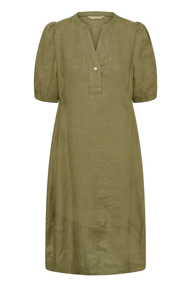 Cuaniela Molly Ss placket Dress-dusky green