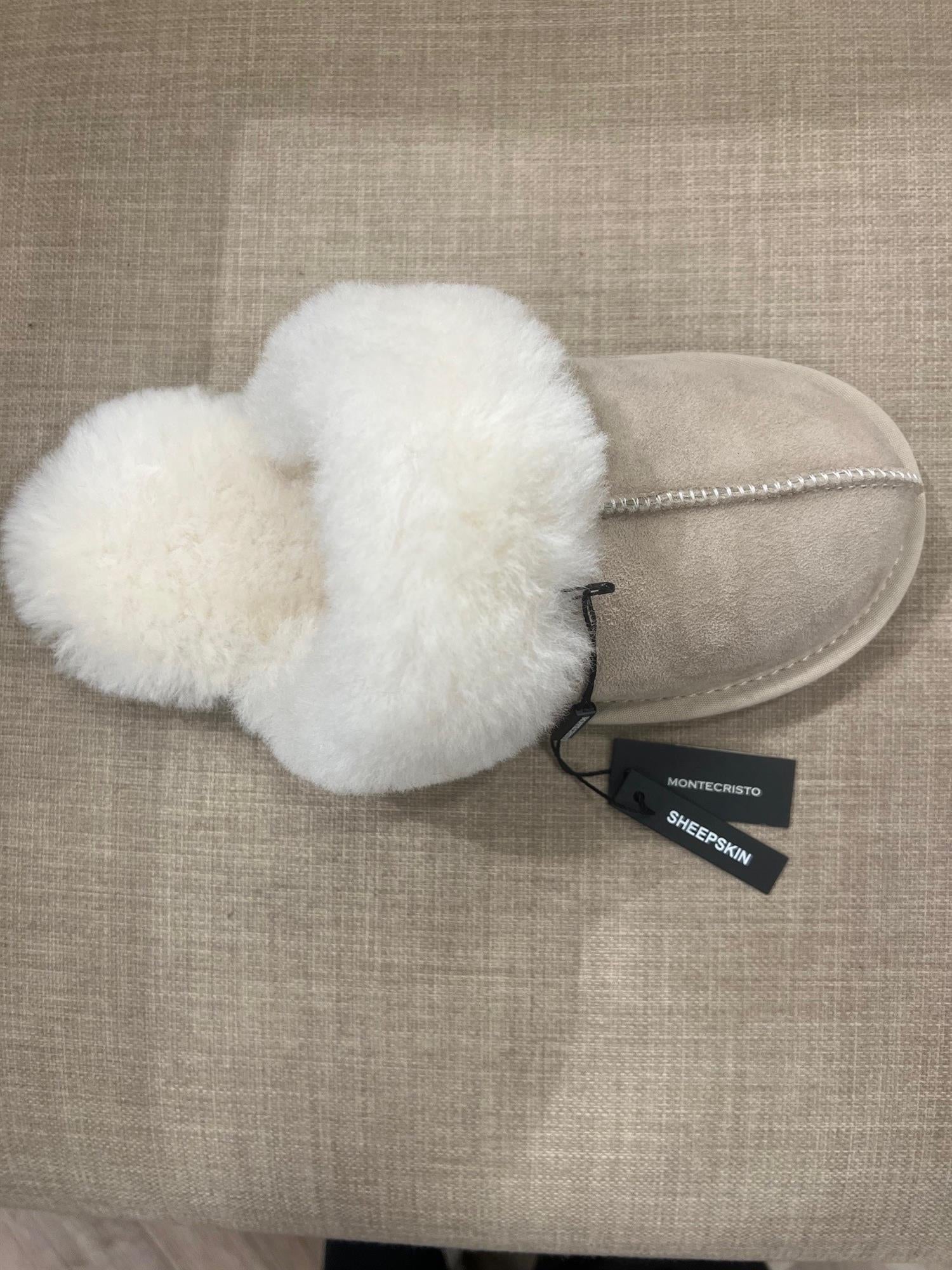 Nouveau Fur Slippers-sand