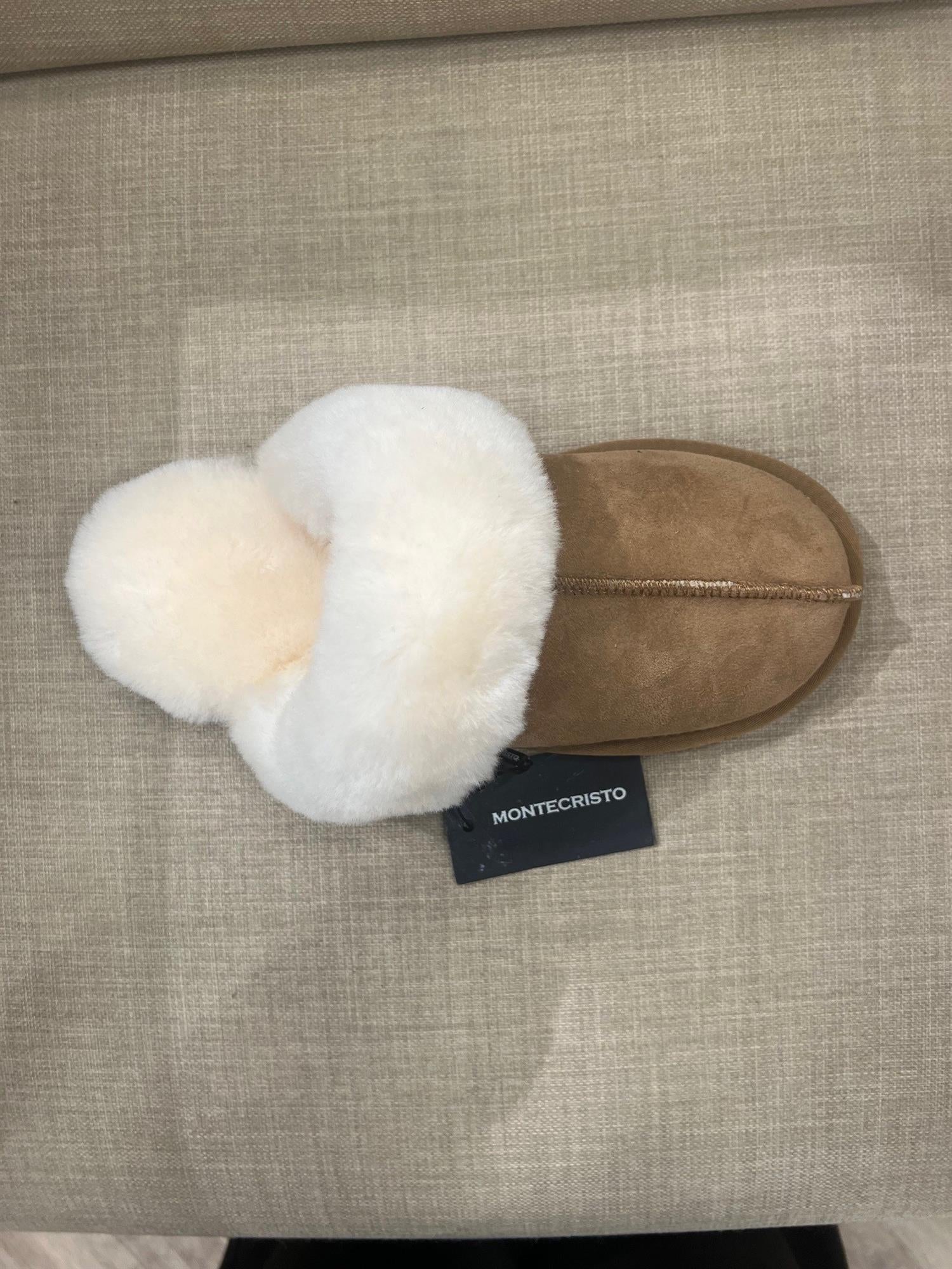Nouveau Fur Slippers-chestnut