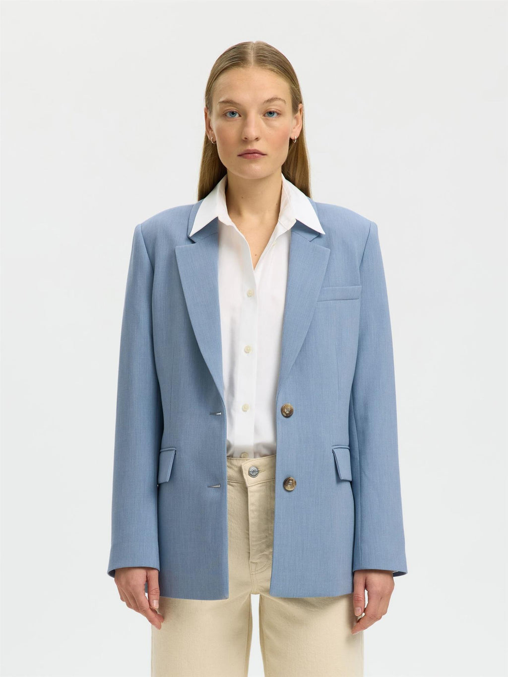 SLFRita Ls Classic Blazer -Dusty blue