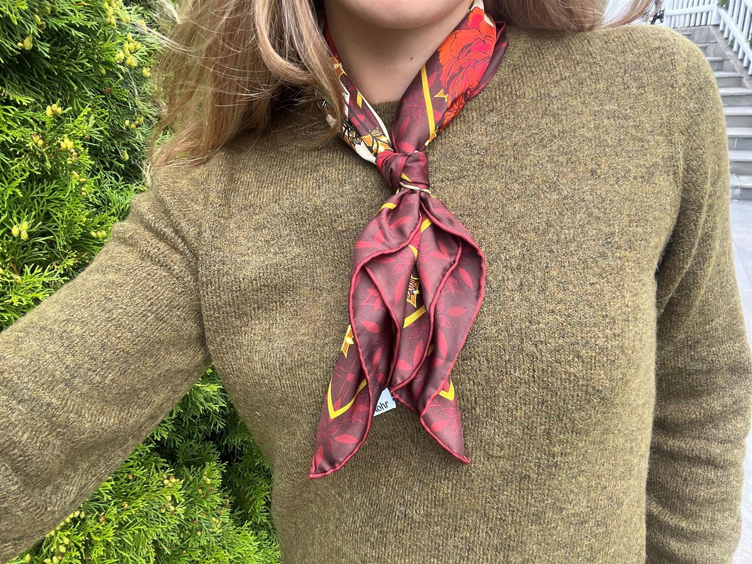 Ronja Silk Scarf -burgunder